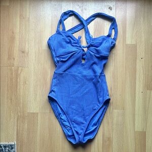 Becca by Rebecca Virtue Line in Sand one piece suit size medium